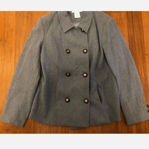 Gramercy Alice Roi Coat Wool Blue Double Breasted Pea Coat Warm Cozy M